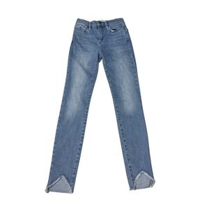 FRAME Denim Le High Skinny Floyd Jeans Womens Size 25X27 Frayed Hem Blue Wash